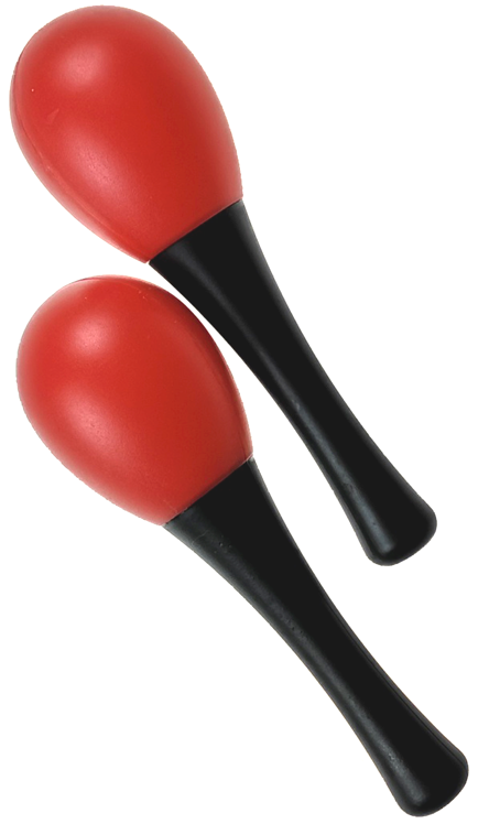 Maracas plastový červený, 2ks