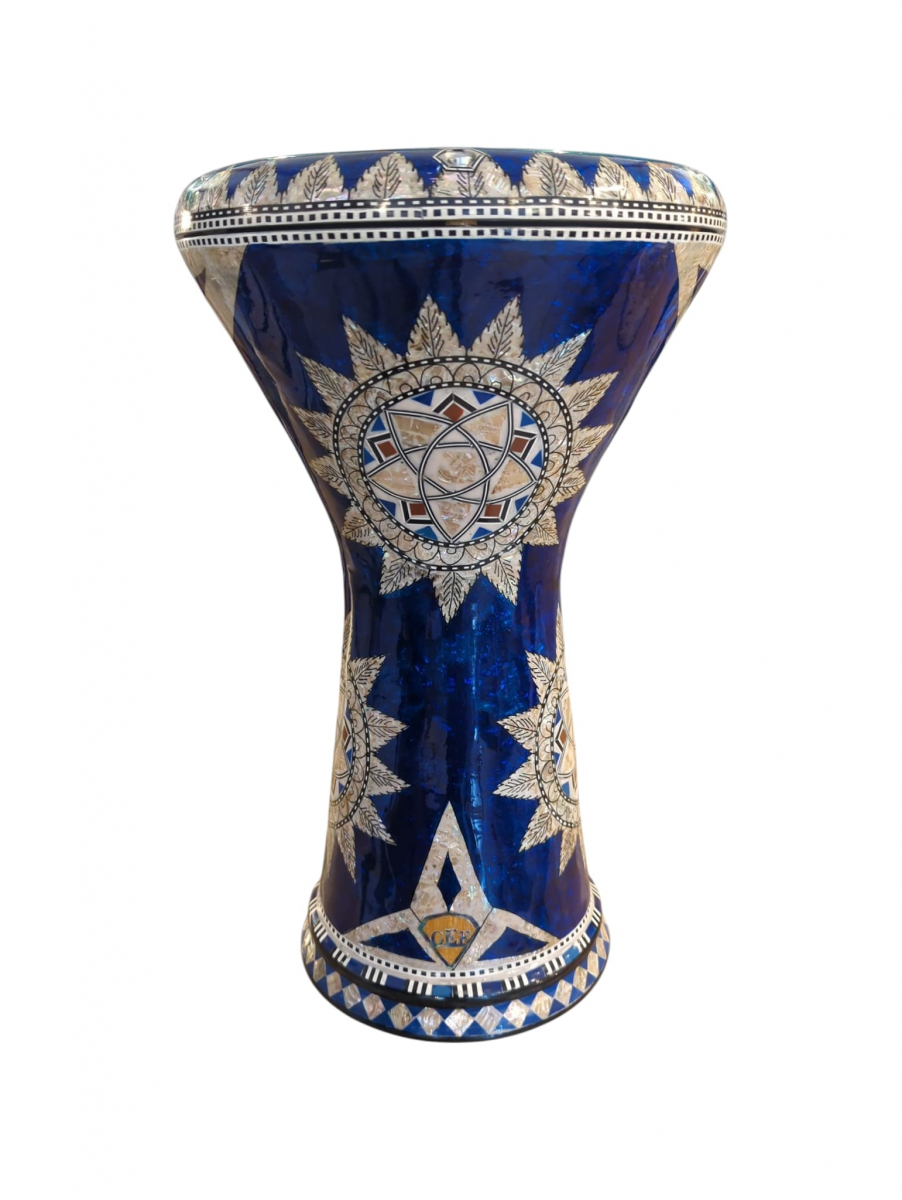 Gawharet EL Fan - Darbuka (Doumbek) Mother of pearl Blue Heaven 8.75” x 17”