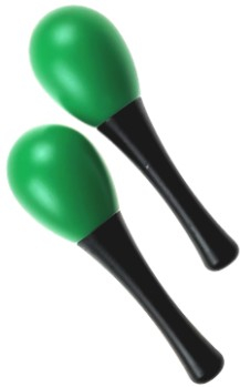 Maracas plastový zelený, 2ks