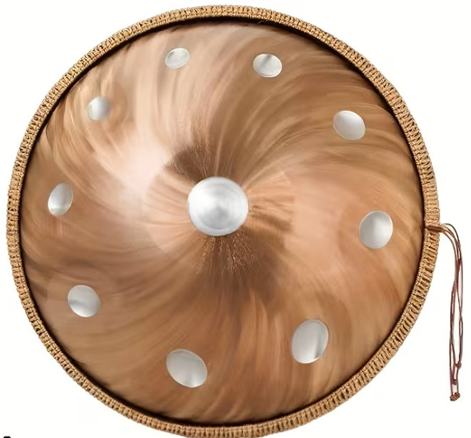 Authentic Handpan D Kurd Minor 440hz 10 tónov 56 cm Gold/Silver