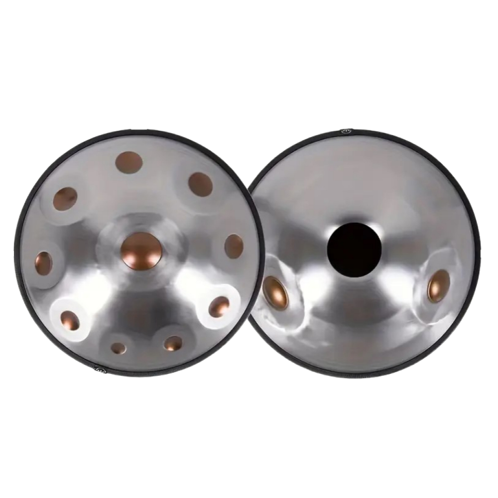 Authentic Handpan D Kurd Minor 440hz 12 tónov 46 cm strieborný