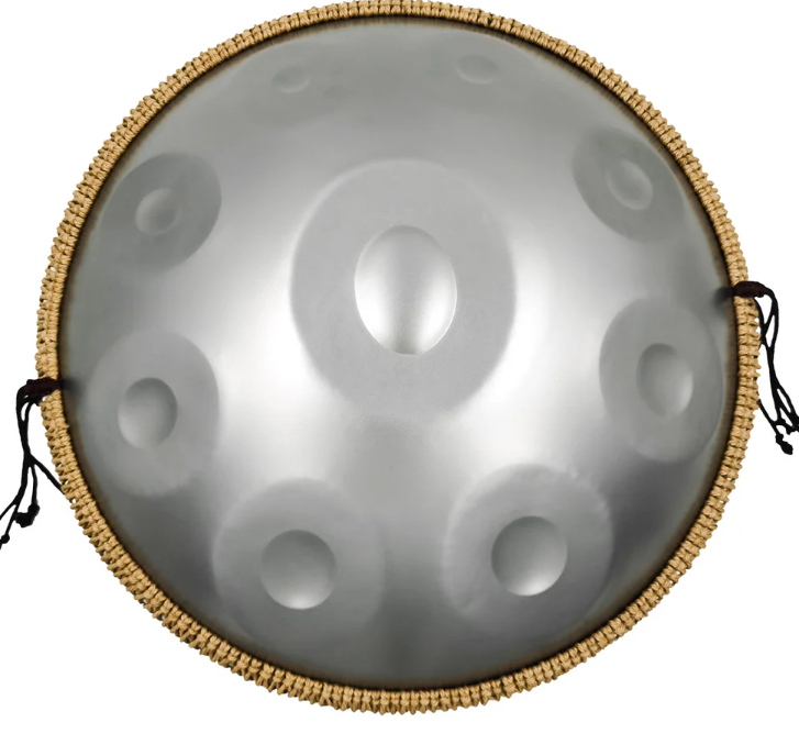 Authentic Handpan D Minor 432 Hz 10 tónov 56 cm Silver