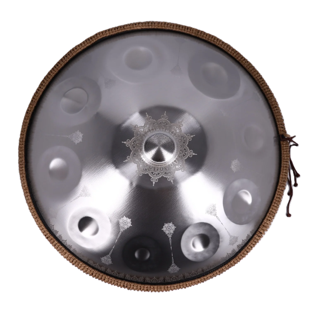 Authentic Handpan Mandala D Minor 432 Hz 10 tónov 56 cm Silver