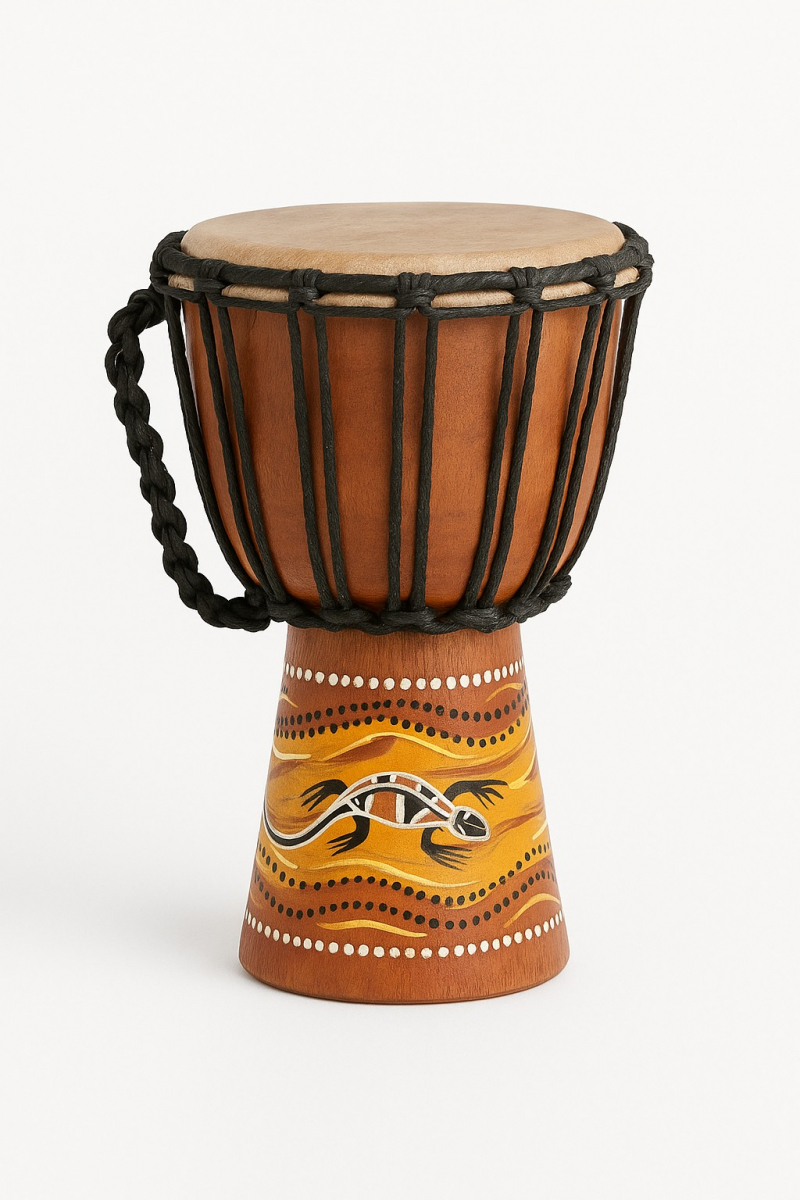 Djembe s Aboridžinejským vzorom mahagón 40 cm