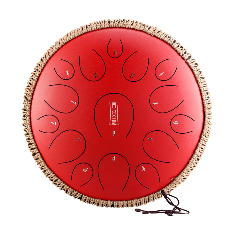 Hluru TY13-14  Tongue drum   - 13 tónov - 36cm - C-DUR červený