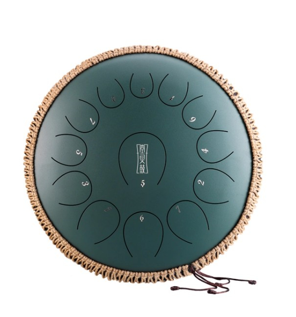 Huashu TY13-14  Tongue drum   - 13 tónov - 36cm - G mixolydian (C-DUR) zelený