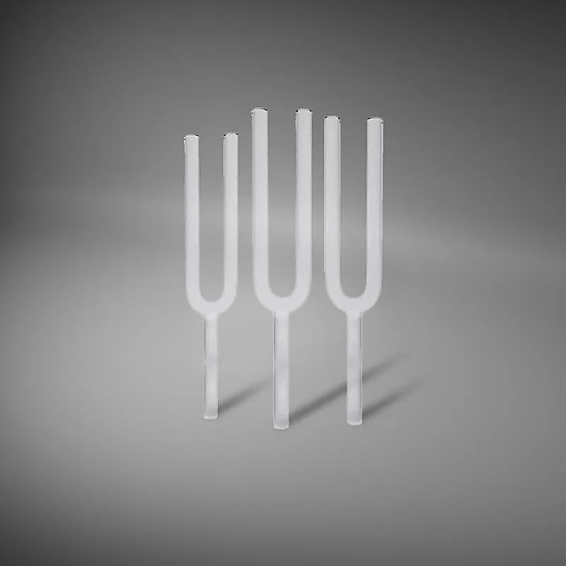 Krištáľové ladičky z čistého kremeňa – Chakra Balancing Set 432 Hz (3 ks)