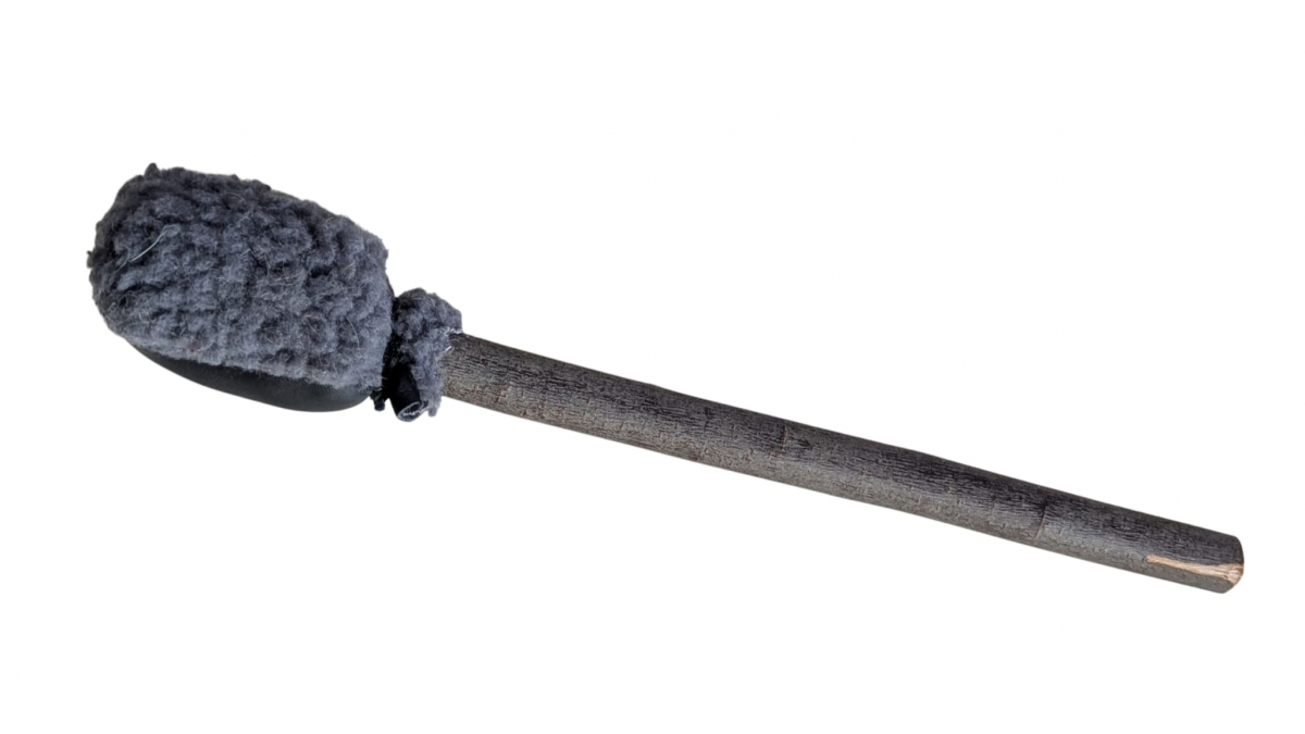Obojstranná palica k šamanskému bubnu  koža + ovčia srsť