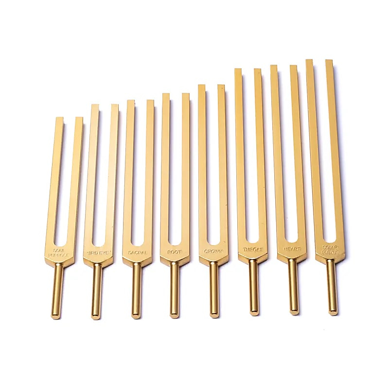 Sada 8 ladičiek pre čakry – zlaté, bez závažia (Unweighted)