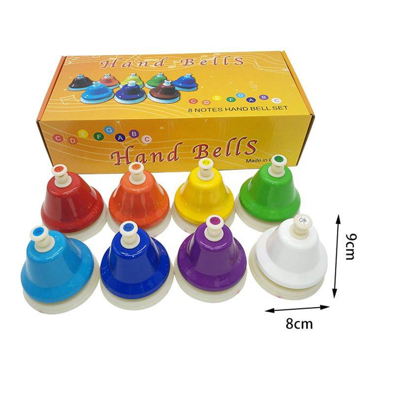 Set ladených farebných zvončekov - 8 tónov