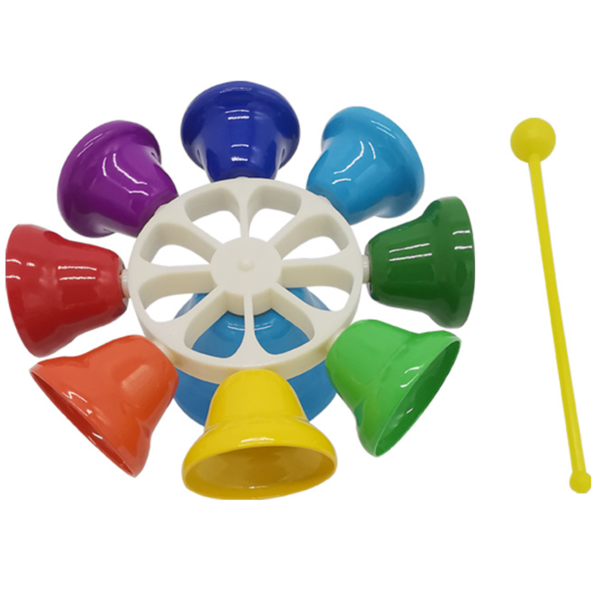 Set ladených farebných zvončekov - 8 tónov