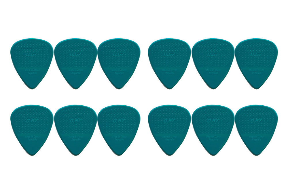 Trsátko D-Grip Pick Turquoise 0,67 mm sada 12ks Nylon Janicek