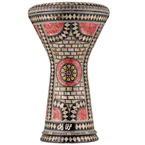 Gawharet EL Fan - Darbuka (Doumbek) Mother of pearl Fuchsia Orchid 8.75” x 17”