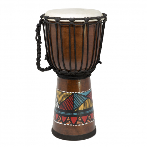 Djembe s Africkou maľbou mahagón 40 cm