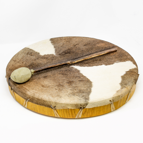 Šamanský bubon kruhový 45cm - kozia koža so srsťou